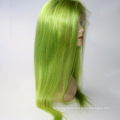 En stock perruques avant de lacet vert clair 10 &quot;-24&quot; 130% densité brésilienne cheveux remy perruque bébé cheveux